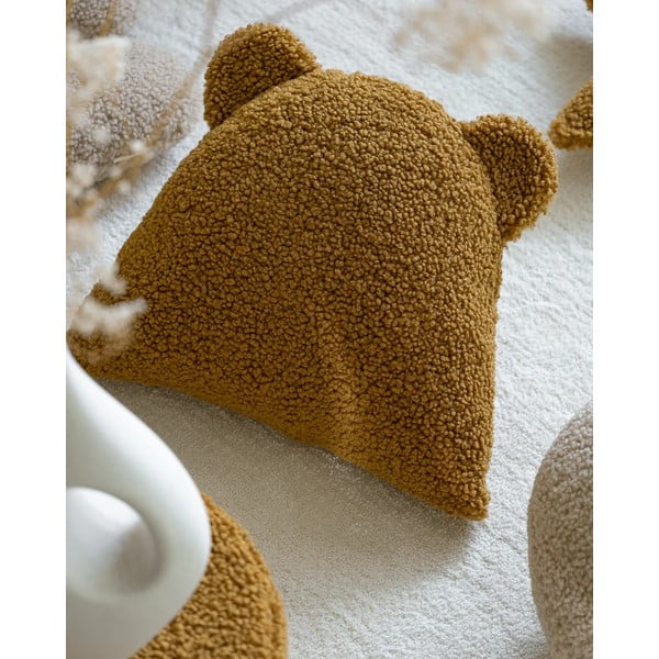Cuscino per divano da bambini marrone con rivestimento in bouclé Bear – Wigiwama-image-2