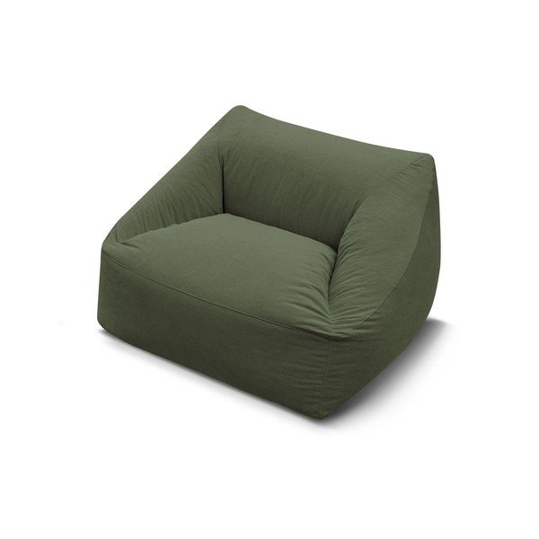 Puof a sacco verde con rivestimento in velluto a coste Lilibet – Bobochic Paris-image-4