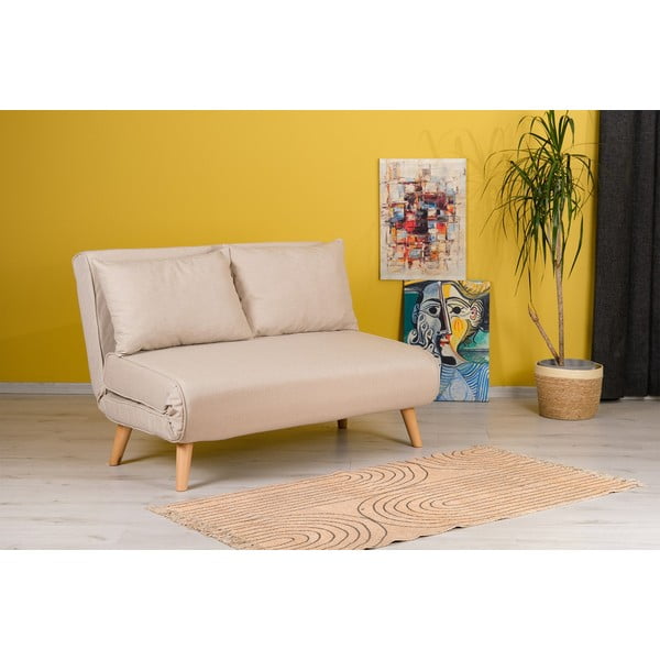Divano letto beige 120 cm Folde - Artie-image-1
