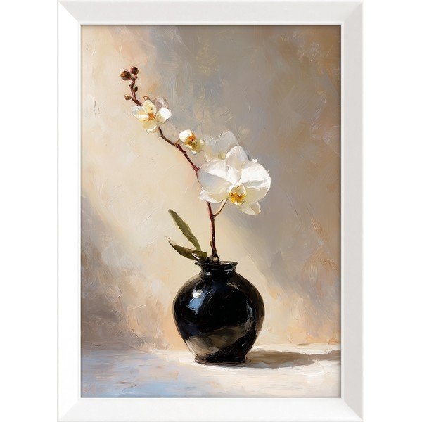 Dipinto stampato con cornice inclusa 56x75 cm White Orchid – Styler