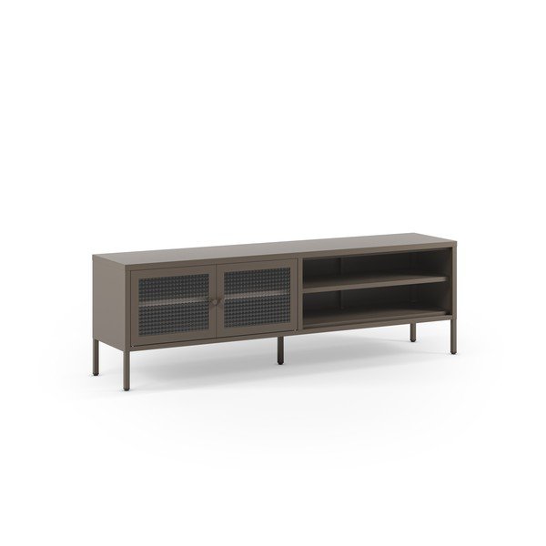 Mobile TV grigio in metallo 160x50x35 cm Layna – Marckeric-image-3