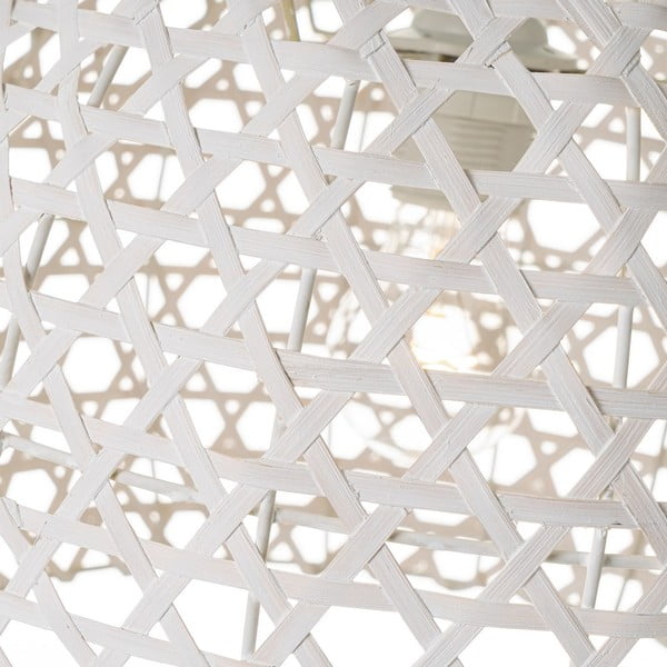 Lampada a sospensione crema con paralume in bambù ø 35 cm - Casa Selección-image-2