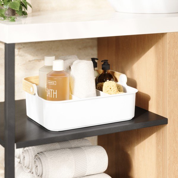 Organizzatore per bagno in plastica bianca Bellwood - Umbra-image-1