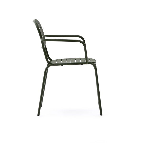 Sedia da giardino in metallo verde scuro Brai - Kave Home-image-3