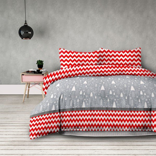 Biancheria da letto singola in flanella Christmas Mess, 135 x 200 cm - AmeliaHome-image-1