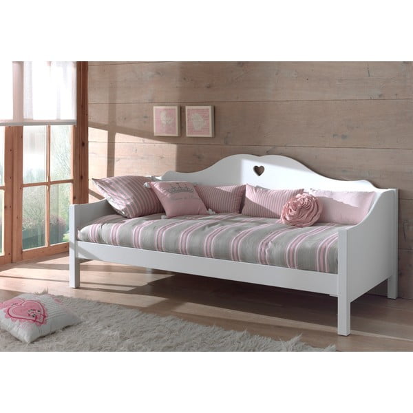 Letto per bambini in legno di pino bianco con letto estraibile con contenitore 90x200 cm AMORI - Vipack-image-2