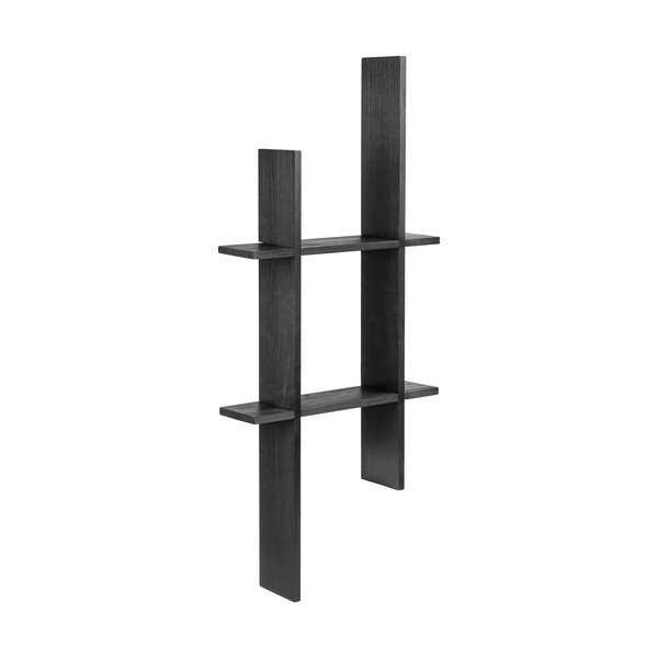 Mensola nera in pino massiccio con ripiani multipli 86 cm Mostar – House Nordic