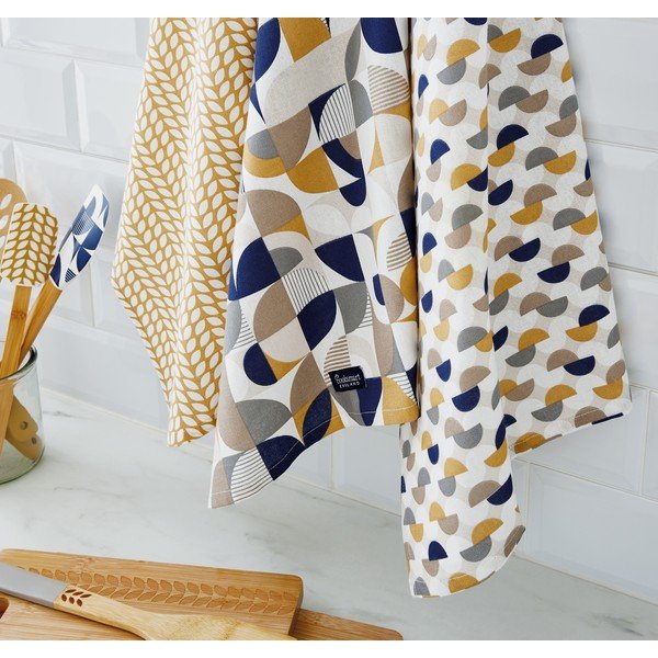 Asciugamani in cotone in set da 3 45x65 cm Bauhaus - Cooksmart ®-image-1