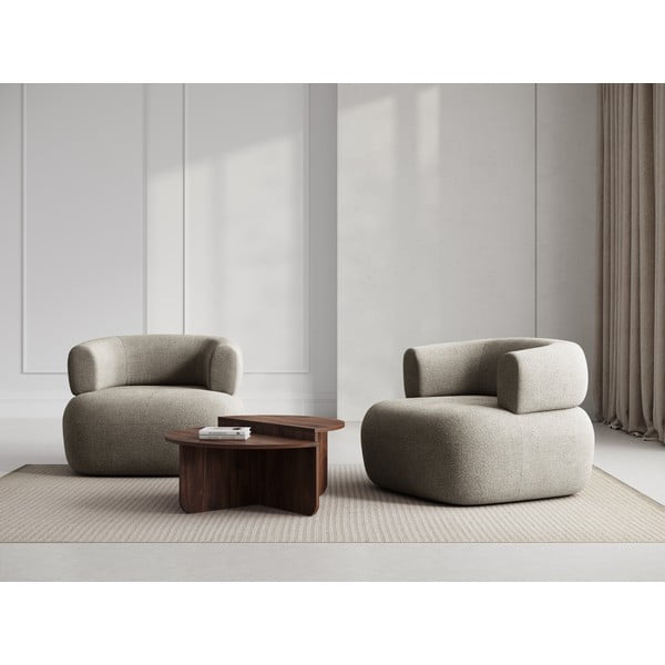 Poltrona grigio chiaro in tessuto bouclé Jenny - Micadoni Home-image-1