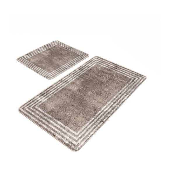 Set di tappetini per il bagno marroni in velluto 2 pz 60x100 cm – Mila Home