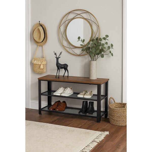 Scarpiera nera in acciaio 80x45x30 cm Arne – Bonami Essentials-image-1