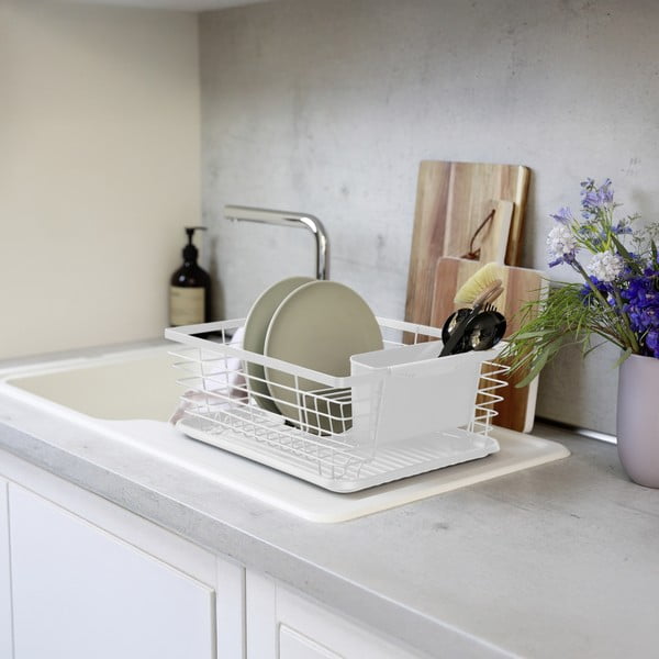 Scolapiatti bianco opaco in metallo 36x30 cm Drip – Wenko-image-1