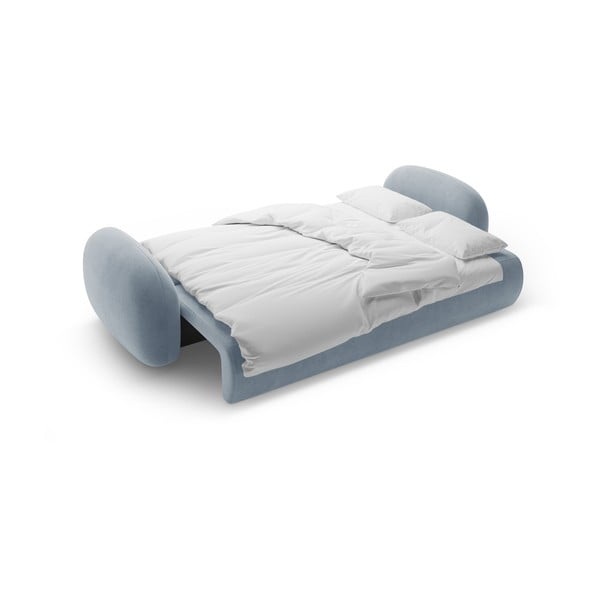 Divano blu polveroso allungabile/con contenitore con rivestimento in velluto 262 cm Tonale – Cosmopolitan Design-image-4