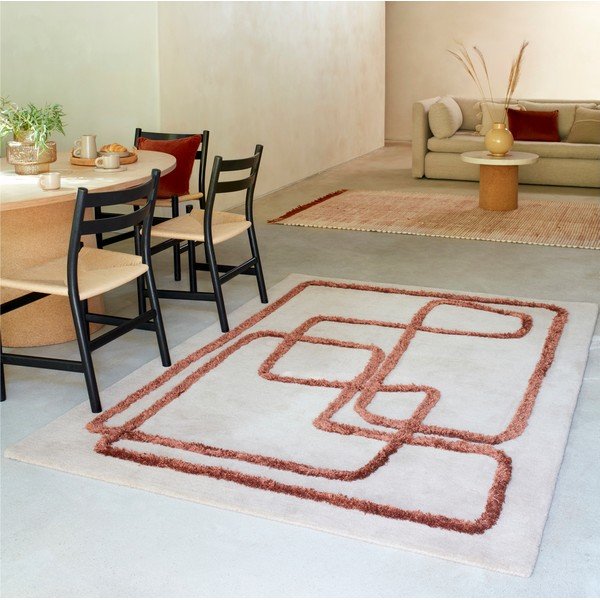 Tappeto in lana tessuto a mano color mattone e crema 160x230 cm Matrix - Asiatic Carpets-image-1