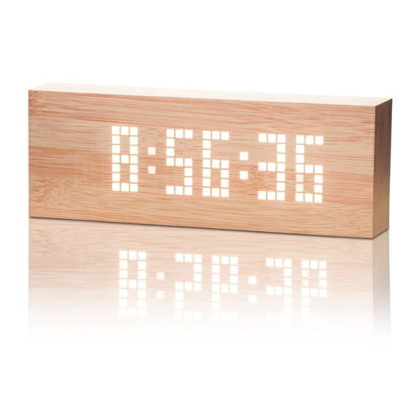 Sveglia marrone chiaro con display LED bianco Message Click Clock - Gingko