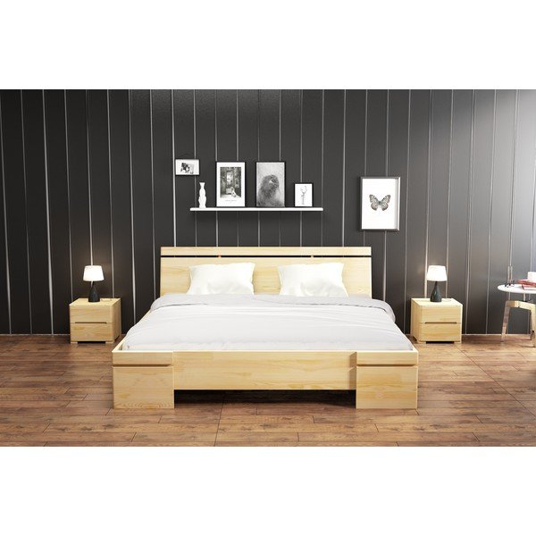 Letto matrimoniale in legno di pino con contenitore SKANDICA Sparta Maxi, 140 x 200 cm - Skandica-image-1