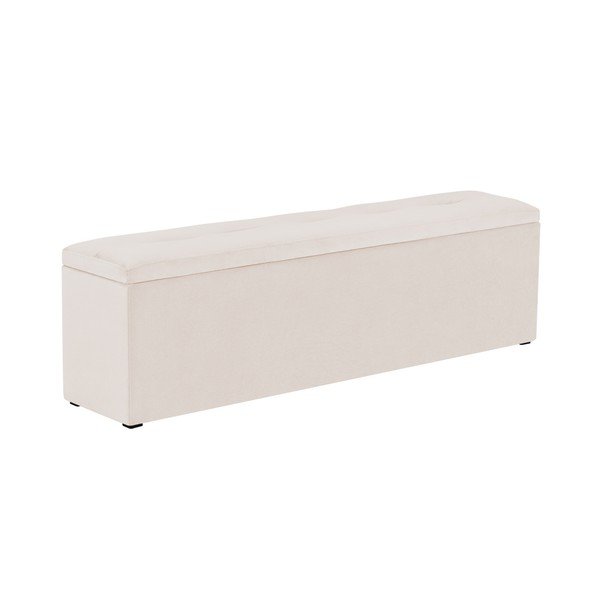 Béžový otoman k posteli s úložným prostorem Kooko Home, 47 x 140 cm