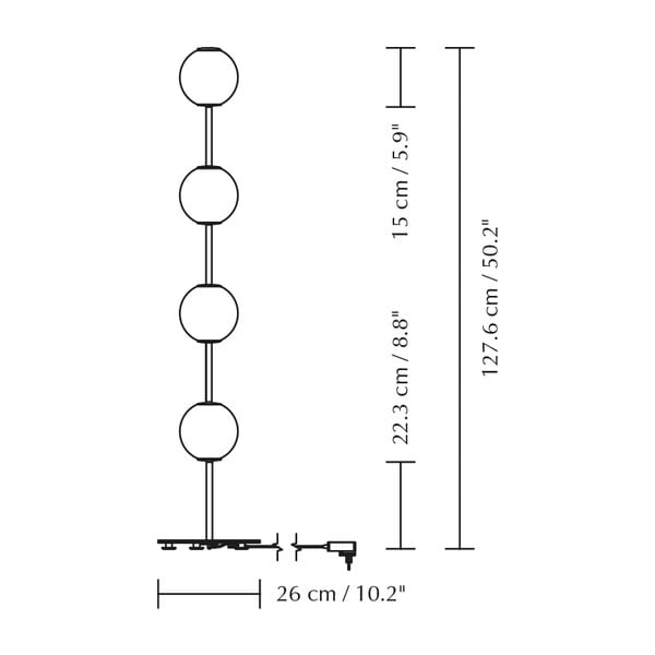 Lampada da terra LED color ottone con paralume in vetro con intensità regolabile (altezza totale 128 cm) Audrey Floor – UMAGE-image-4