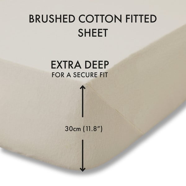 Lenzuolo con angoli beige in flanella 150x200 cm Brushed – Catherine Lansfield-image-3