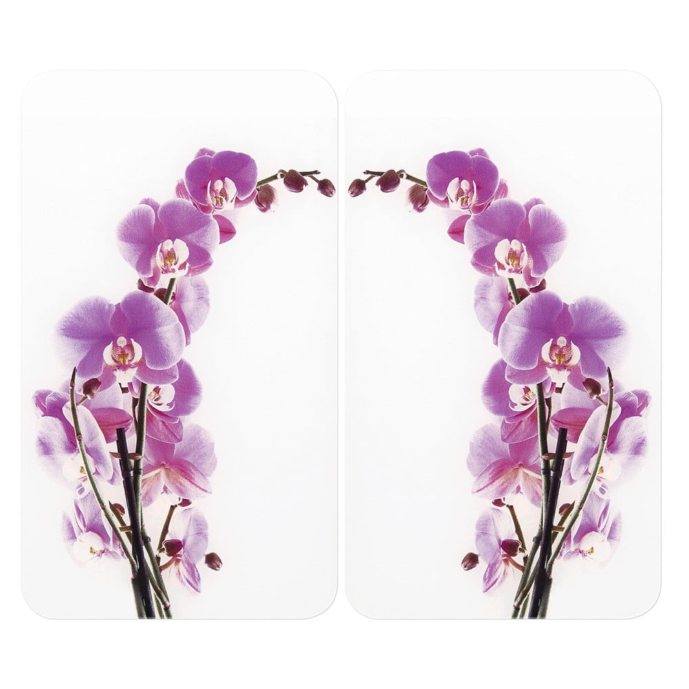 Set di 2 copri stufe in vetro Orchidea, 52 x 30 cm Orchid Blossom - Wenko | Coperture per piani cottura