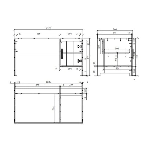 Tavolo da lavoro bianco per bambini Erik - Vipack-image-3