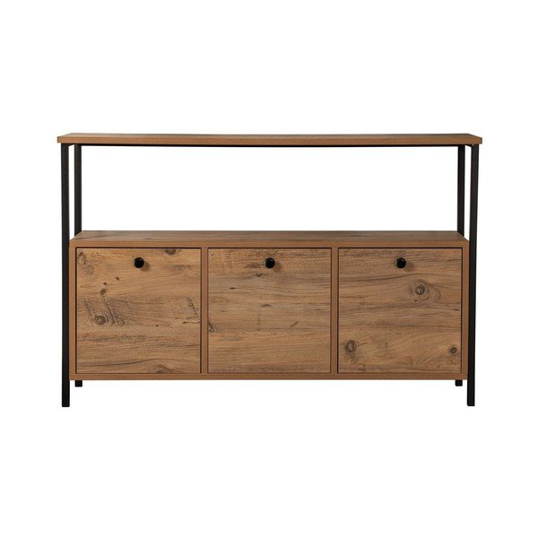 Tavolo consolle di colore naturale con effetto pino 29,5x120 cm Solace – Kalune Design