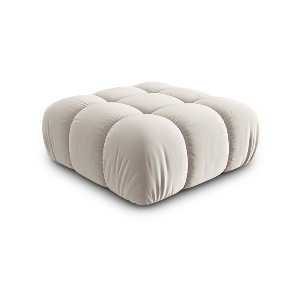 Poggiapiedi componibile beige con rivestimento in velluto Bellis – Micadoni -image-3