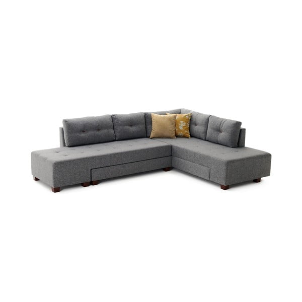 Divano letto Bailey grigio, angolo destro Manama - Balcab Home