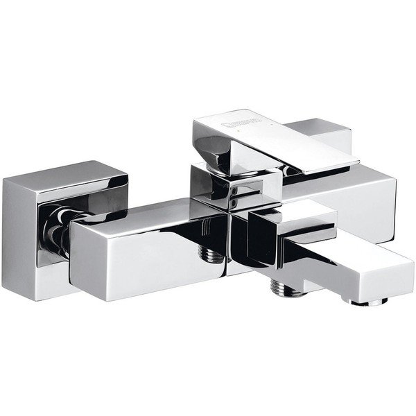 Rubinetto per vasca da bagno in argento lucido da parete (con due uscite) Latus – Sapho