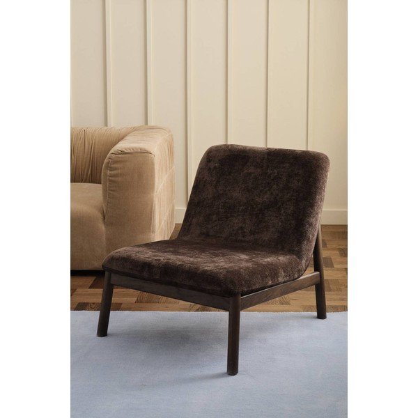 Poltrona marrone con rivestimento in ciniglia Puffi – Ellos Home-image-1