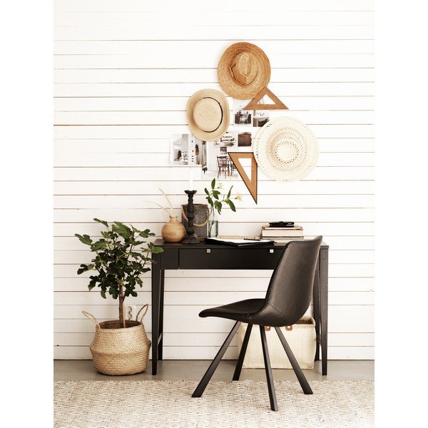 Sedia da pranzo nera con gambe nere Alpha - Rowico-image-2