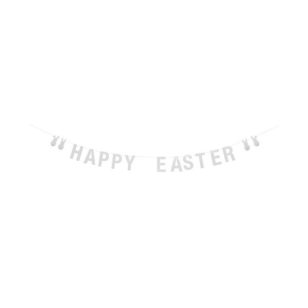 Bílá papírová girlanda Bloomingville Happy Easter, délka 200 cm