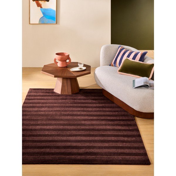 Tappeto burgundy in fibre riciclate tessuto a mano 160x230 cm Connor – MADE-image-1