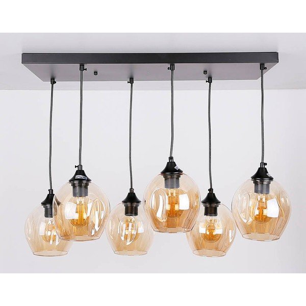 Lampada a sospensione nera con paralume in vetro 33x67 cm Aspa - Candellux Lighting-image-4