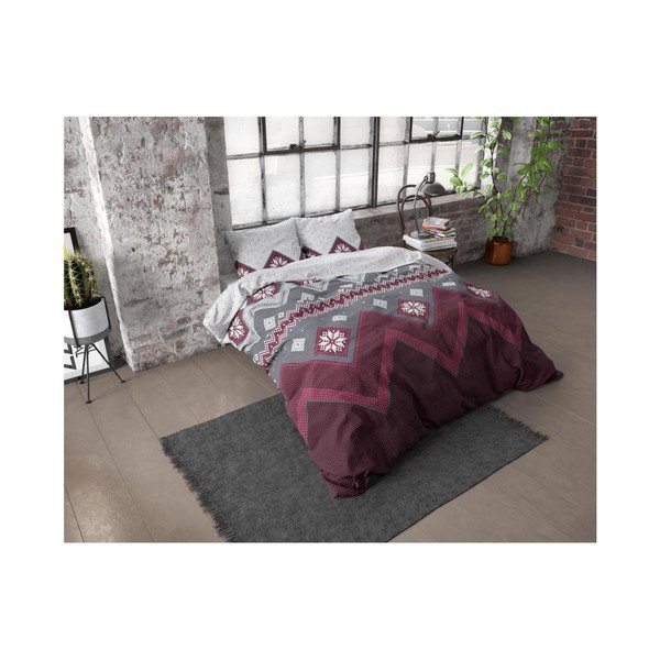 Biancheria da letto in flanella per letto matrimoniale Nordic, 200 x 220 cm - Dreamhouse-image-2