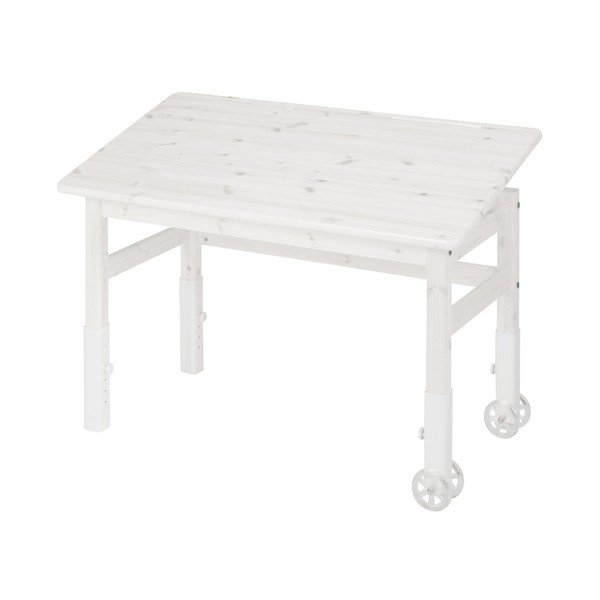 Bílý psací stůl z borovicového dřevas náklopnou deskou Flexa Elegant