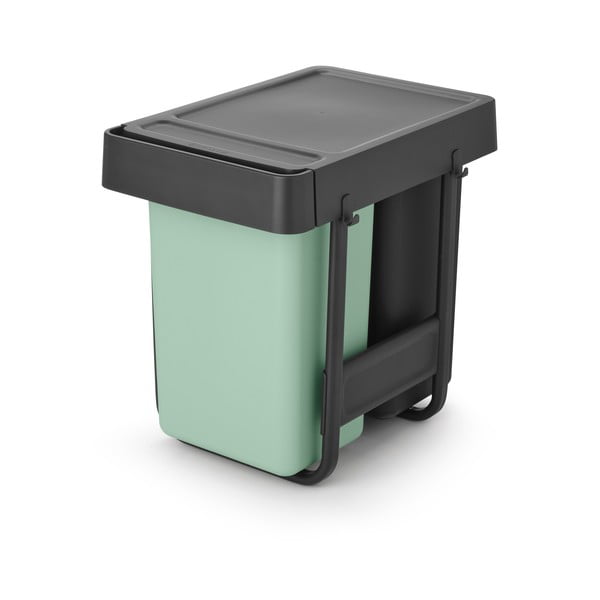 Bidone in plastica da incasso per raccolta differenziata in grigio scuro menta 30 l Sort&Go - Brabantia-image-4
