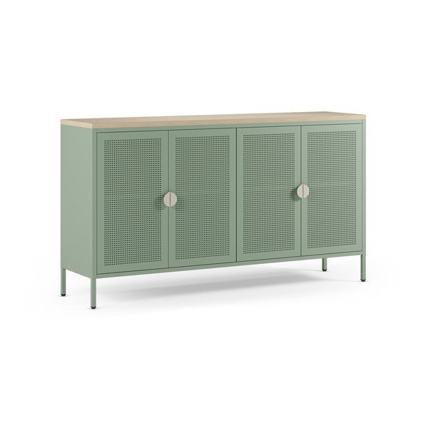 Armadietto color menta/di colore naturale in metallo 160x90x40 cm Sayla – Marckeric-image-3