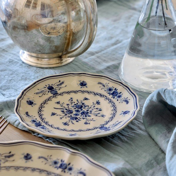 Piatto da dolce blu/beige in gres ø 17 cm Vila – Costa Nova-image-1