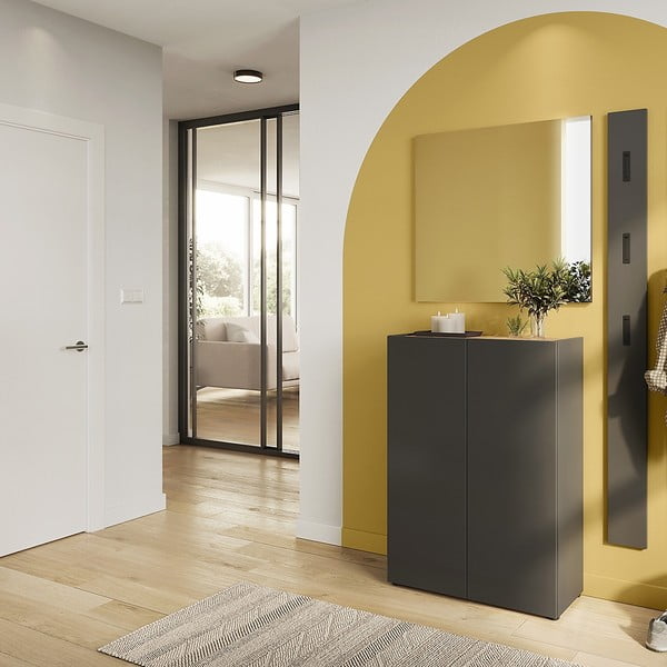 Set di mobili da ingresso bianco con effetto rovere 74x200x33 cm Alviano – Germania-image-1