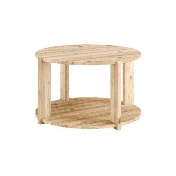 Tavolino da salotto rotondo colore naturale chiaro in pino massiccio ø 70 cm Tuck – Karup