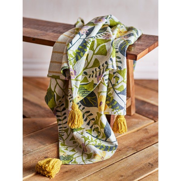 Coperta in cotone riciclato 130x160 cm Camelie – Bloomingville-image-1
