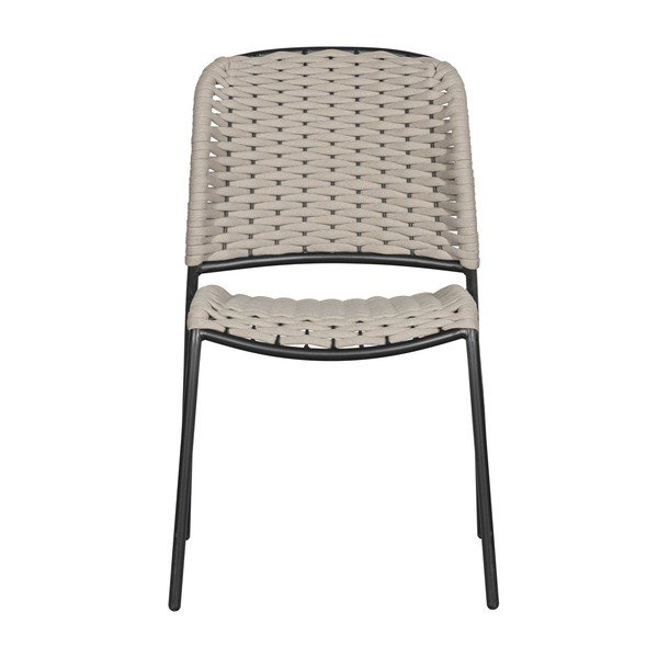 Set di 2 sedie da giardino in metallo nero e beige Taku - Exotan-image-2