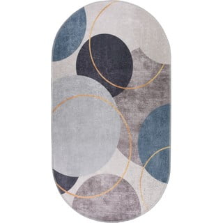 Tappeto lavabile blu-grigio 60x100 cm Oval - Vitaus