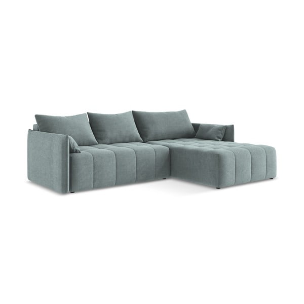 Divano angolare blu allungabile/con contenitore (con penisola a destra/con chaise lounge) Moku – Makamii-image-1