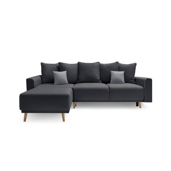Divano letto grigio scuro Mola, angolo sinistro - Bobochic Paris
