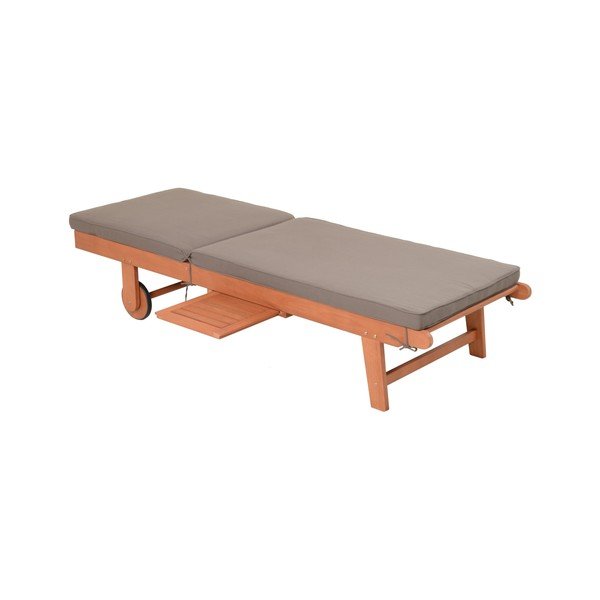 Lettino da giardino in legno di colore grigio e naturale San Diego - Garden Pleasure-image-4