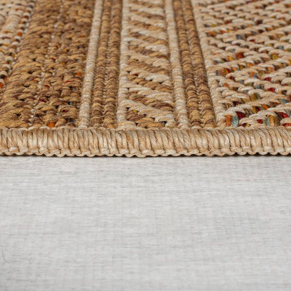 Passatoia da esterno in colore naturale 80x230 cm Farah Stripe - Flair Rugs-image-4