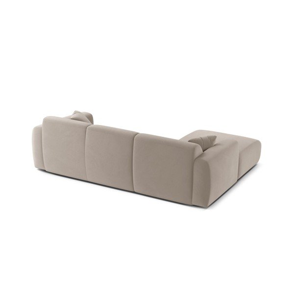 Divano angolare componibile grigio chiaro (con penisola a sinistra/con chaise lounge) con rivestimento in velluto Molino – Micadoni -image-3