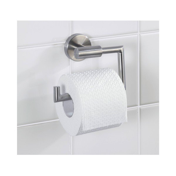 Porta carta igienica a parete in acciaio inox in argento opaco Bosio - Wenko-image-1